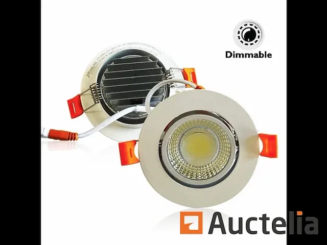 100 x led inbouwspot 7w - led cob - verstelbaar - rond - 6500k - dimbaar (wit) - afbeelding 4 van  6