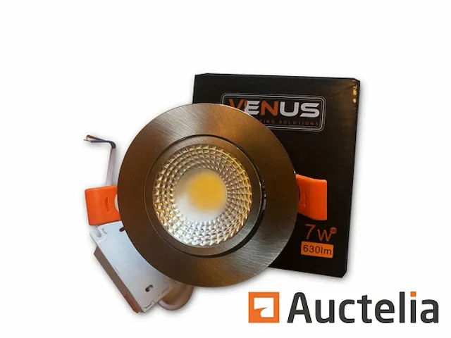 100 x led inbouwspot 7w - led cob - verstelbaar - rond - 6500k - dimbaar (zilver) - afbeelding 1 van  6