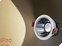 100 x led inbouwspot – 7w – 3000k warm wit – wit/zilver – cob – ø75mm – ip20 - afbeelding 1 van  4