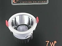 100 x led inbouwspot – 7w – 3000k warm wit – wit/zilver – cob – ø75mm – ip20 - afbeelding 5 van  5