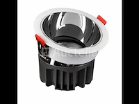 100 x led inbouwspot – 7w – 6500k koel wit – wit/zilver – cob – ø75mm – ip20 - afbeelding 4 van  4