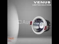 100 x led inbouwspot – 7w – 6500k koud wit – wit/zilver – cob – ø75mm – ip20 - afbeelding 1 van  4