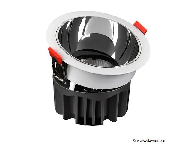 100 x led inbouwspot – 7w – 6500k koud wit – wit/zilver – cob – ø75mm – ip20 - afbeelding 2 van  4