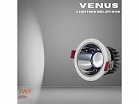 100 x led inbouwspot – 7w – 6500k koud wit – wit/zilver – cob – ø75mm – ip20 - afbeelding 1 van  4