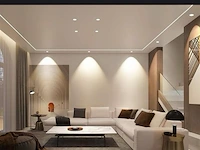 100 x led inbouwspot – 7w – 6500k koud wit – wit/zwart – cob – ø75mm – ip20 - afbeelding 4 van  5