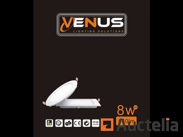 100 x led paneel - rond - 8w - inbouw - 3000k ((warm wit)) - afbeelding 2 van  5