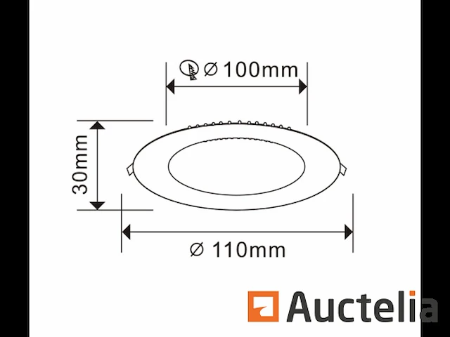 100 x led paneel - rond - 8w - inbouw - 3000k ((warm wit)) - afbeelding 5 van  5