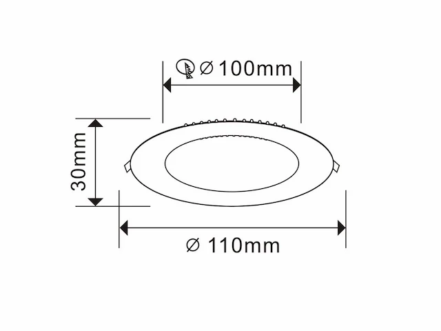 100 x led paneel - rond - 8w - inbouw - 3000k ((warm wit)) - afbeelding 4 van  5