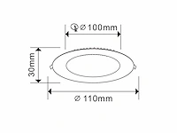 100 x led paneel - rond - 8w - inbouw - 3000k ((warm wit)) - afbeelding 4 van  5