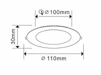 100 x led paneel - rond - 8w - inbouw - 3000k ((warm wit)) - afbeelding 4 van  5