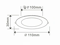 100 x led paneel - rond - 8w - inbouw - 3000k ((warm wit)) - afbeelding 5 van  6