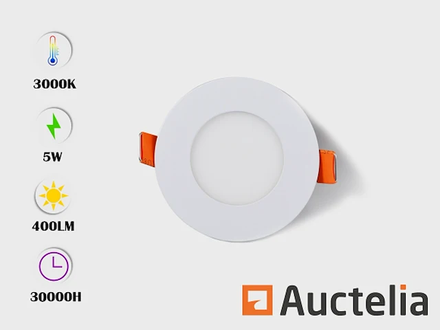 100 x led paneel 5w led smd - inbouw - rond - 3000k (warm wit) - afbeelding 3 van  4