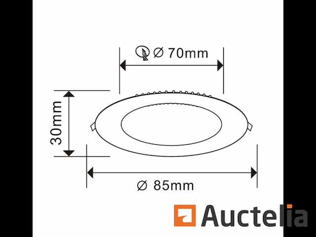 100 x led paneel 5w led smd - inbouw - rond - 3000k (warm wit) - afbeelding 4 van  4