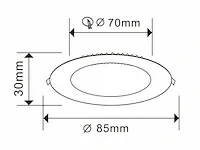 100 x led paneel 5w led smd - inbouw - rond - 3000k (warm wit) - afbeelding 3 van  4