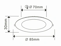 100 x led paneel 5w led smd - inbouw - rond - 3000k (warm wit) - afbeelding 4 van  5