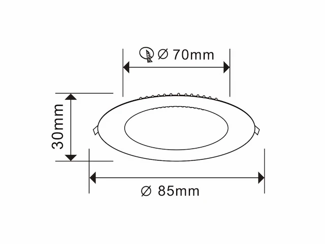 100 x led paneel 5w led smd - inbouw - rond - 6500k (daglicht) - afbeelding 3 van  4