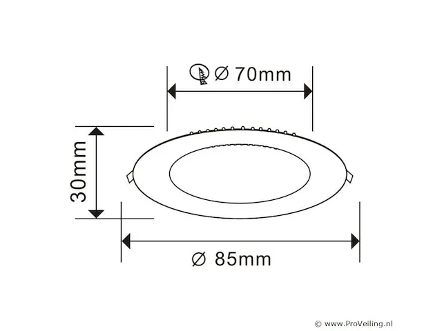 100 x led paneel 5w led smd - inbouw - rond - 6500k (daglicht) - afbeelding 3 van  4