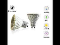 100 x led-spot gu10 – 6w – variabele intensiteit – 3000k warm wit – ip20 - afbeelding 1 van  6