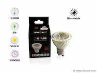 100 x led-spot gu10 – 6w – variabele intensiteit – 6500k koud wit – ip20 - afbeelding 1 van  6