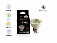 100 x led-spot gu10 – 6w – variabele intensiteit – 6500k koud wit – ip20 - afbeelding 1 van  7
