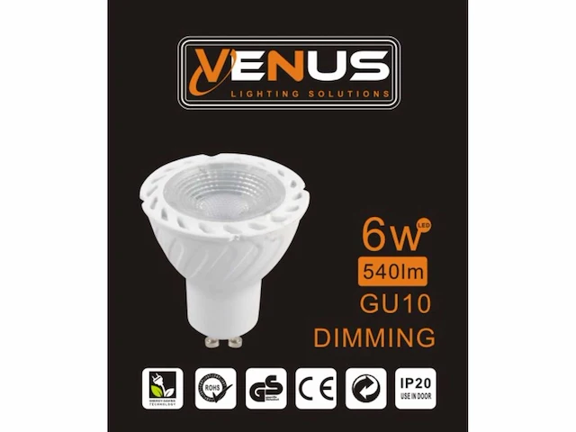 100 x led-spot gu10 – 6w – variabele intensiteit – 6500k koud wit – ip20 - afbeelding 6 van  6