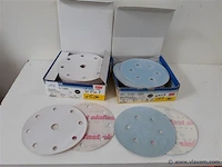 100 x schuurpads rond 150mm 50 x k150 + 50 x k150 - afbeelding 1 van  2