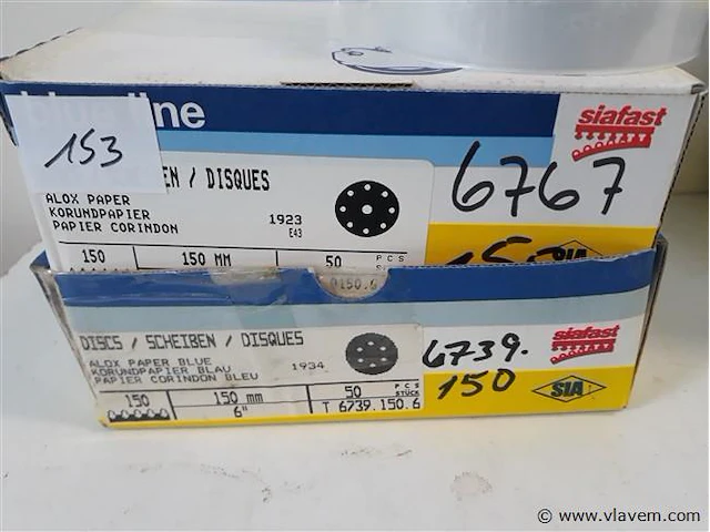 100 x schuurpads rond 150mm 50 x k150 + 50 x k150 - afbeelding 2 van  2