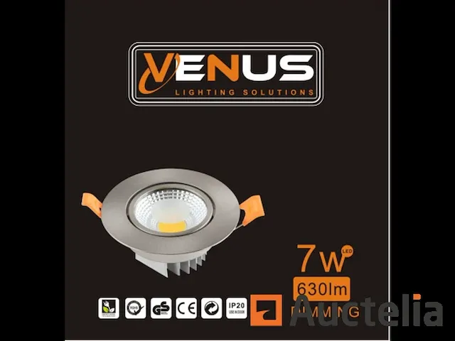 100 x verstelbare inbouwspot (zilver) - cob - 7w - 6500k - afbeelding 3 van  6