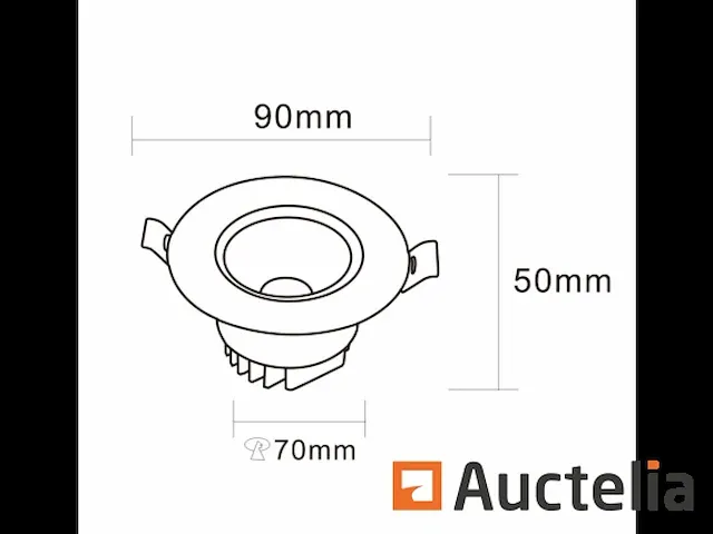 100 x verstelbare inbouwspot (zilver) - cob - 7w - 6500k - afbeelding 5 van  6