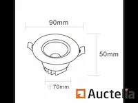 100 x verstelbare inbouwspot (zilver) - cob - 7w - 6500k - afbeelding 5 van  6