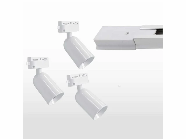 100 x verstelbare railspot met gu10 fitting (wit) - monofase - afbeelding 4 van  5