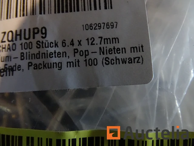 100 zwarte klinknagels 6,4 x 12,7 mm - afbeelding 3 van  3