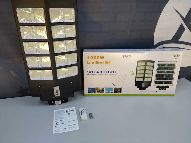 1000 watt - led solar straatlamp (2x) - afbeelding 4 van  13