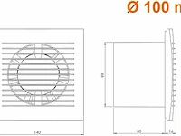 Ø 100mm antraciet badkamerventilator - afbeelding 2 van  3