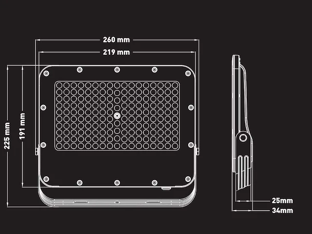 100w 3000k led breedstraler met lens waterdicht (16x) - afbeelding 6 van  8