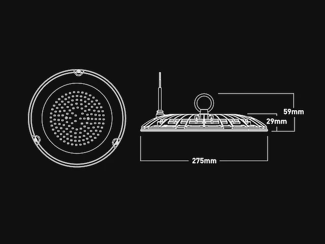 100w 6500k led ufo highbay waterdicht (8x) - afbeelding 4 van  7
