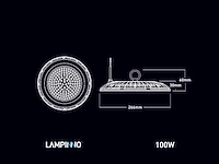 100w 6500k led ufo highbay waterdicht met lens (4x) - afbeelding 4 van  6