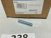 100x draadeind m8x40 - afbeelding 1 van  3