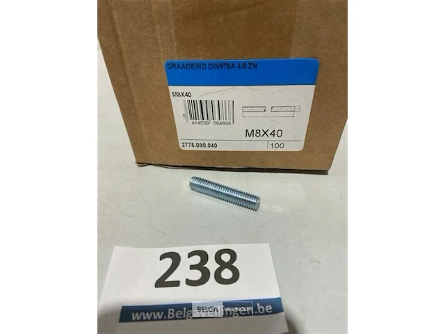 100x draadeind m8x40 - afbeelding 3 van  3