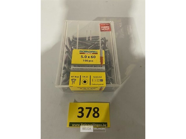 100x hardhoutschroef 5x60 rvs - afbeelding 3 van  3