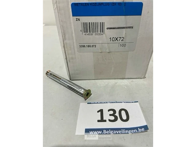 100x metalen kozijnplug 10x72 - afbeelding 1 van  3