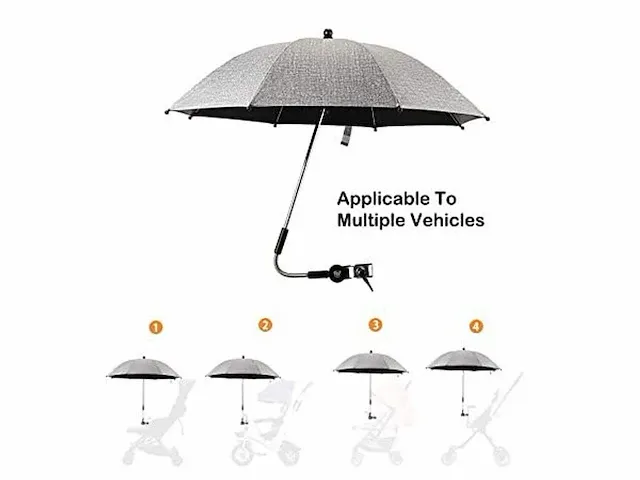100x universele parasol voor baby-stroller 50x grijs + 50x zwart - afbeelding 1 van  3