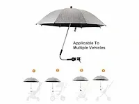 100x universele parasol voor baby-stroller 50x grijs + 50x zwart - afbeelding 1 van  3