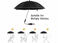 100x universele parasol voor baby-stroller 50x grijs + 50x zwart - afbeelding 3 van  3