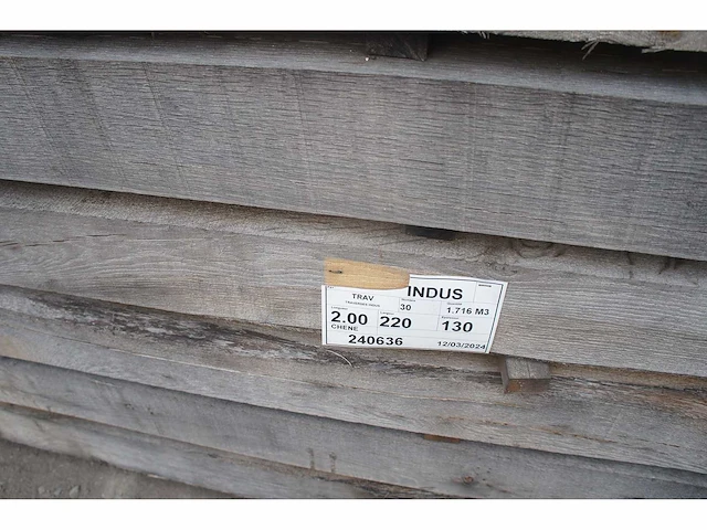 1,03 m³ industrieel eiken balken 130x220 - afbeelding 2 van  5
