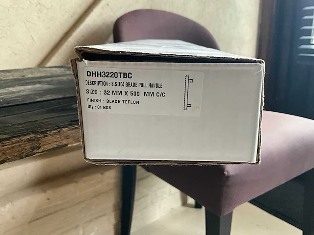 10x deurgreep rvs zwart gecoat 700mm met schuine voeten - afbeelding 8 van  8