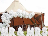 10x ginger ray - ballonstandaard mr & mrs - wit - per set - afbeelding 1 van  2