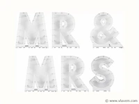 10x ginger ray - ballonstandaard mr & mrs - wit - per set - afbeelding 2 van  2