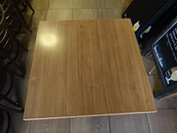 10x houten tafel vv metalen voet - afbeelding 2 van  3