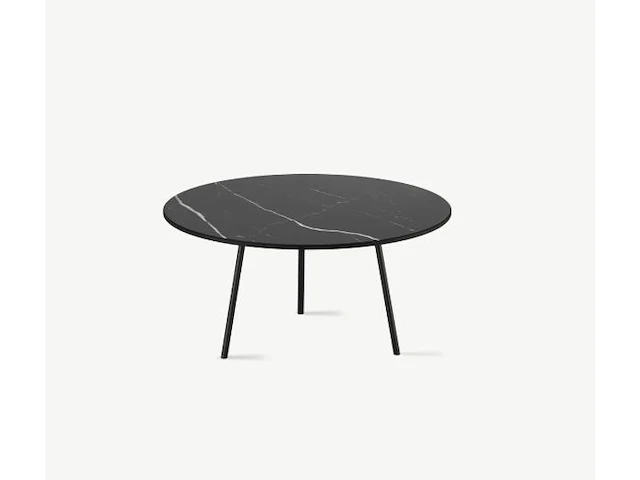 10x keramische salontafelblad round marquina nero matte - 680mm - afbeelding 1 van  3